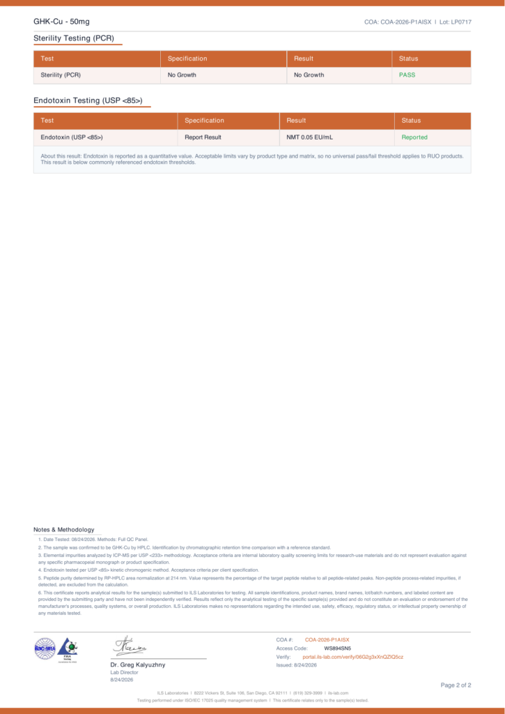 Endotoxin — GHK-Cu Pen