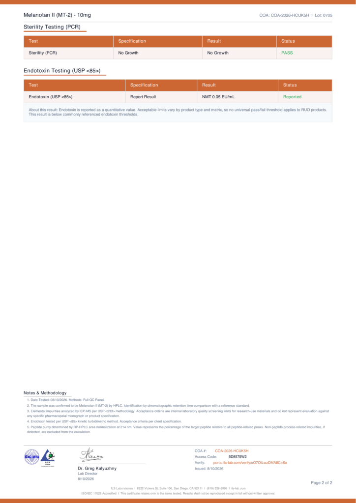 Endotoxin — MT-2 Nasal Spray