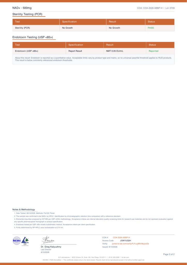 Endotoxin — NAD+ Nasal Spray