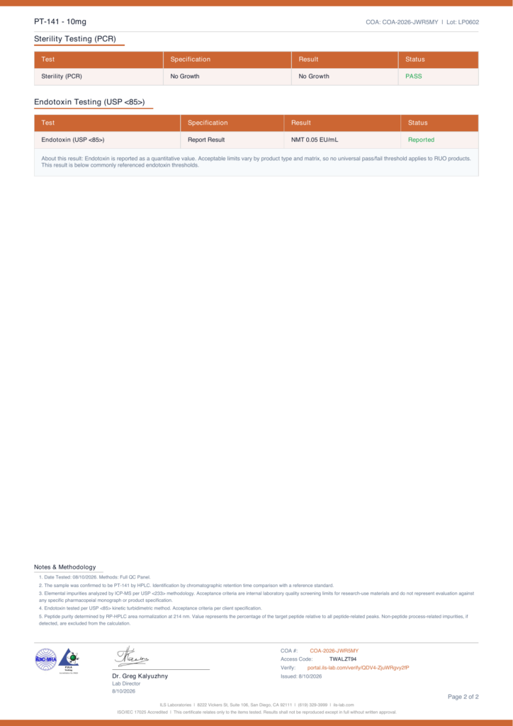 Endotoxin — PT-141 Nasal Spray