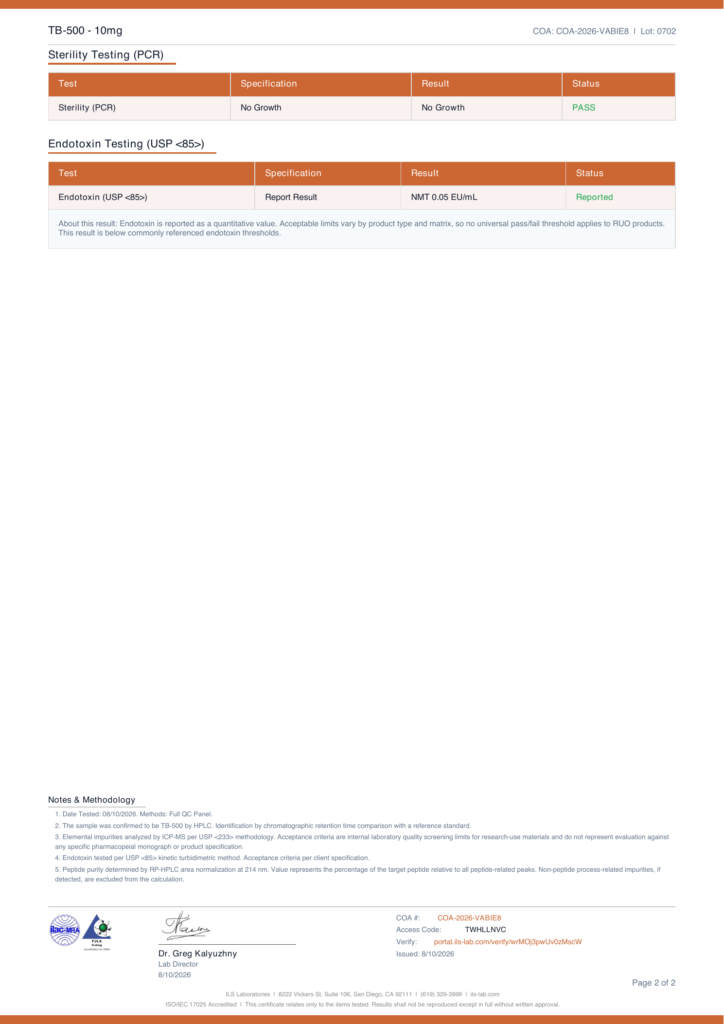 Endotoxin — TB-500