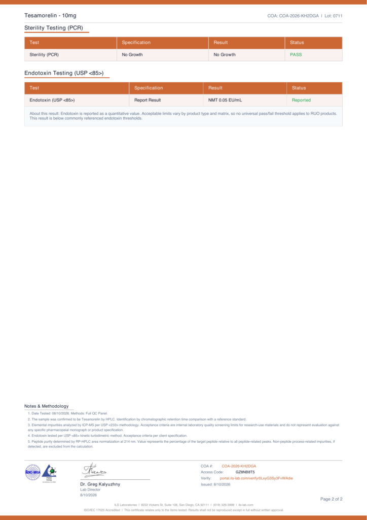 Endotoxin — Tesamorelin